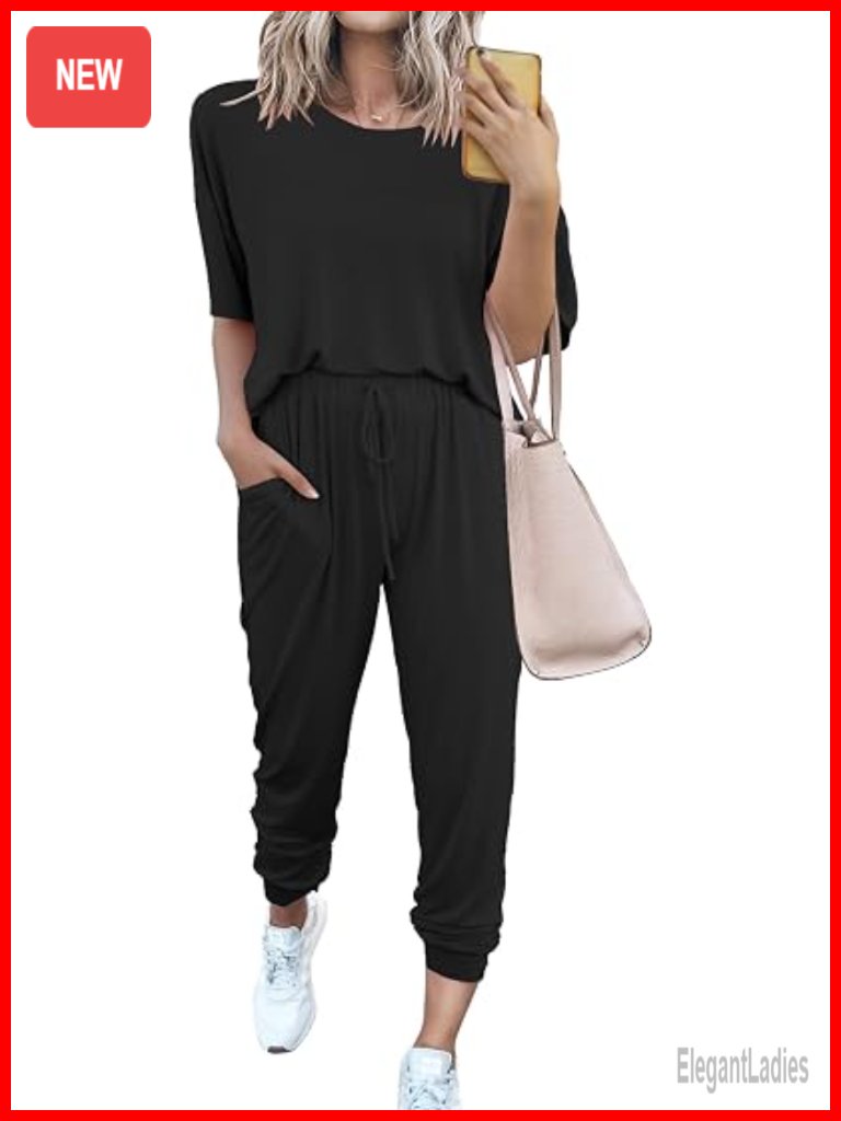 Two Piece Lounge Set Jogger Pants Vacation Outfits Matching Clothes